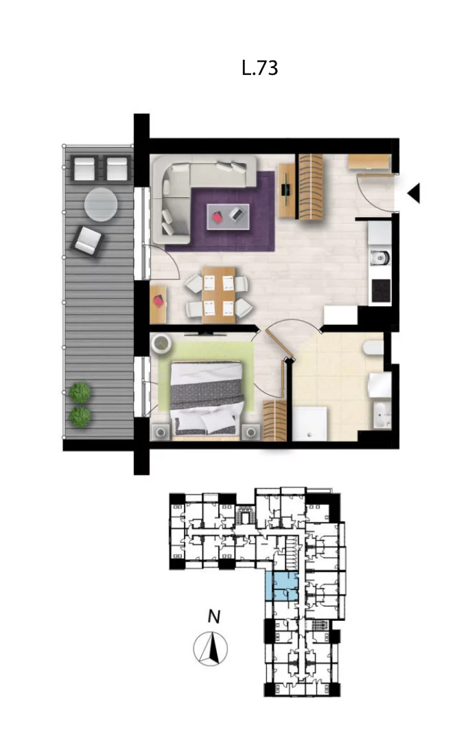 Apartament 39,97 m², piętro 3, oferta nr L63, Sunset Resort, Grzybowo, ul. Nadmorska 106